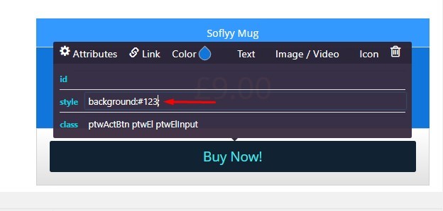 Adding style attribute in editor