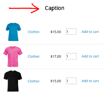Product Table Caption