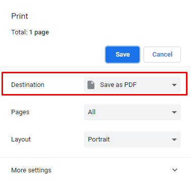 Save as pdf