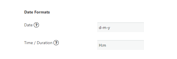 date formats product tables