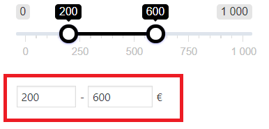 price input fields