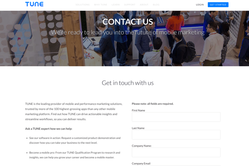 Contact page