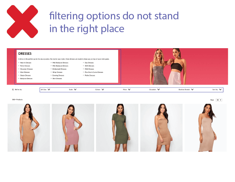 filtering options