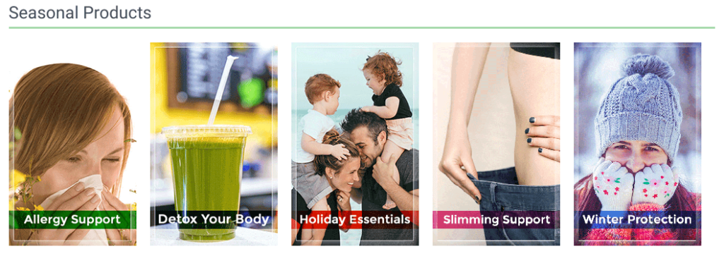 Seasonal or daily offers