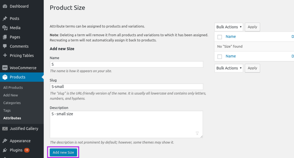 Configure terms