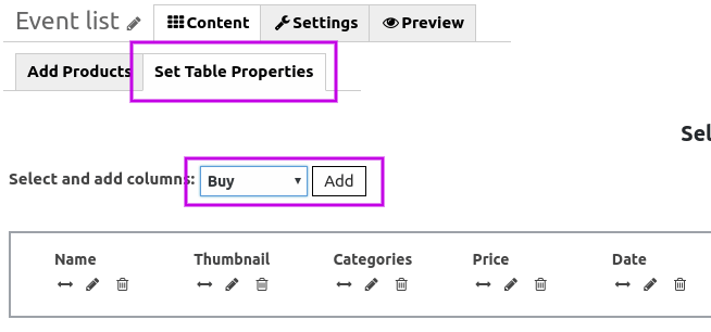 Table Properties