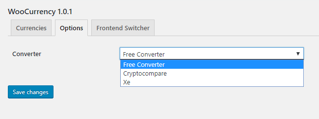 Options tab