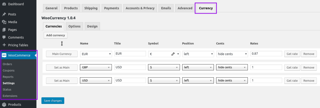currencies