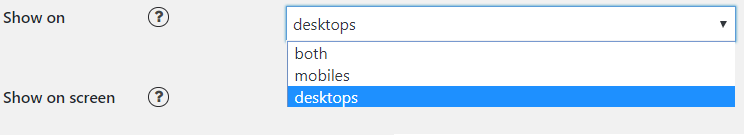 mobile, desktops, or both display rules