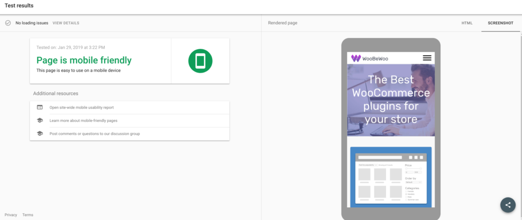 Google’s Mobile Test tool