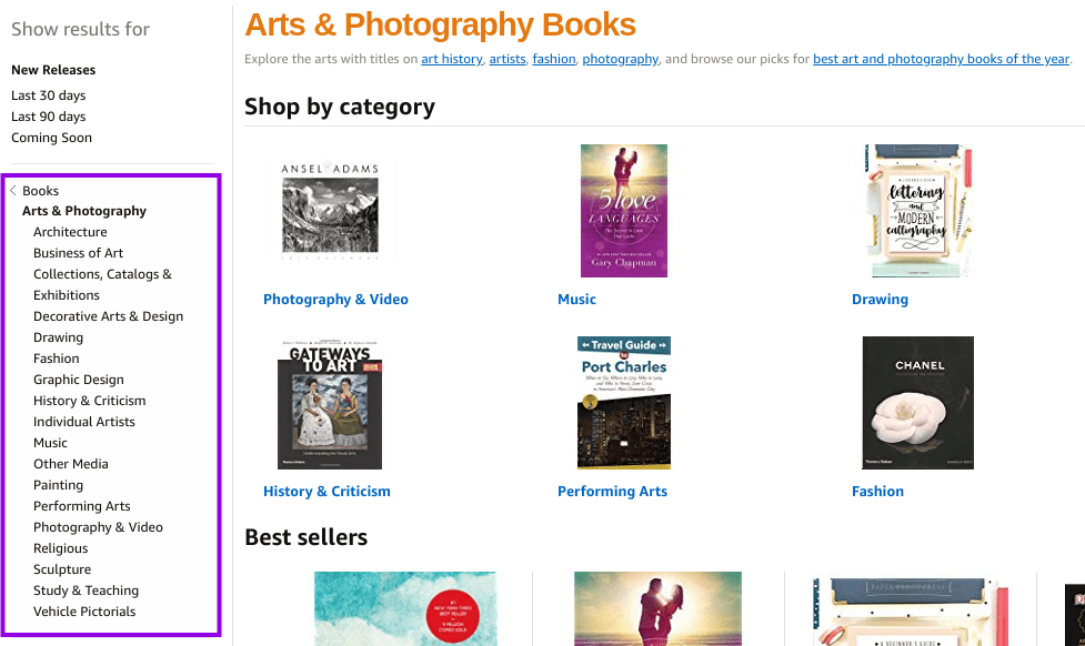 Filter by a category - Amazon