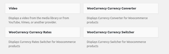 widgets