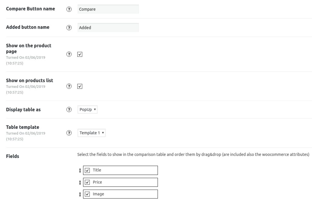 main settings