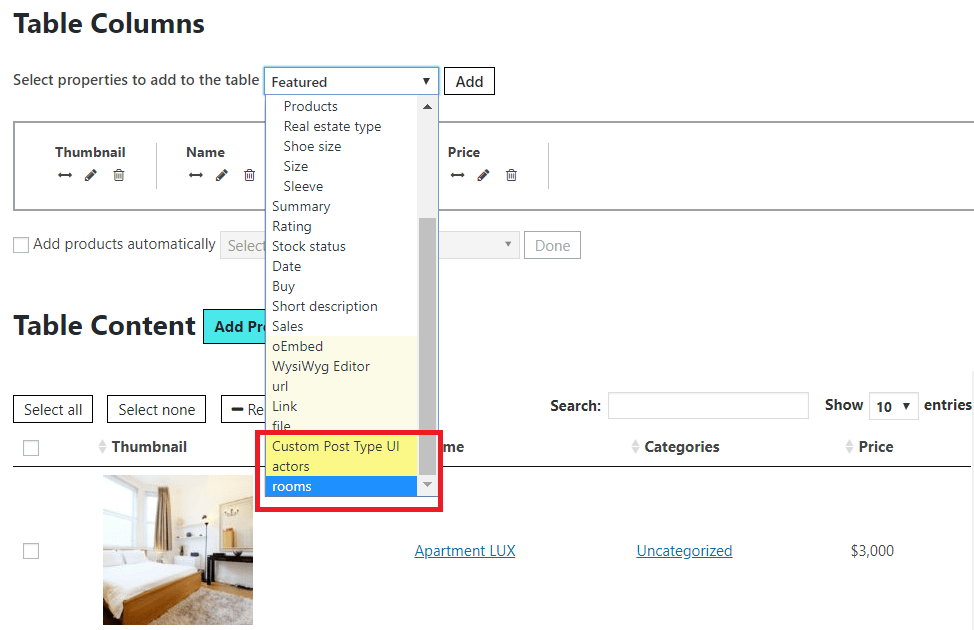 custom taxonomy settings