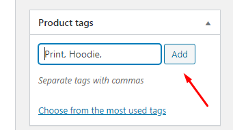 Display product tags