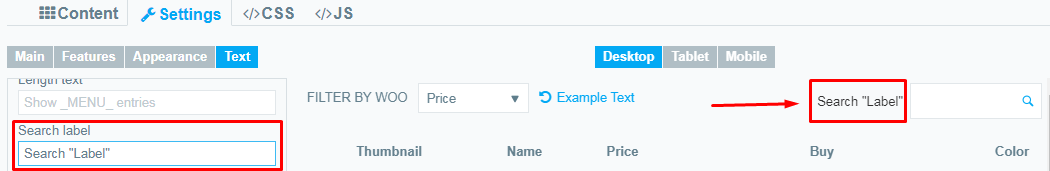 Search Label