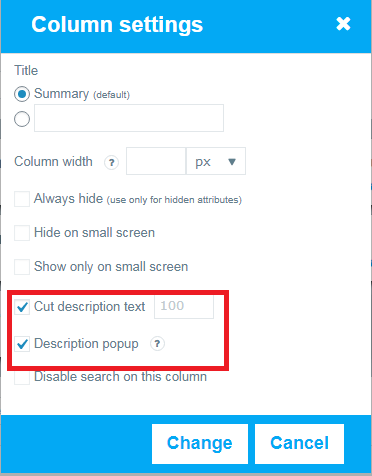 Column setting