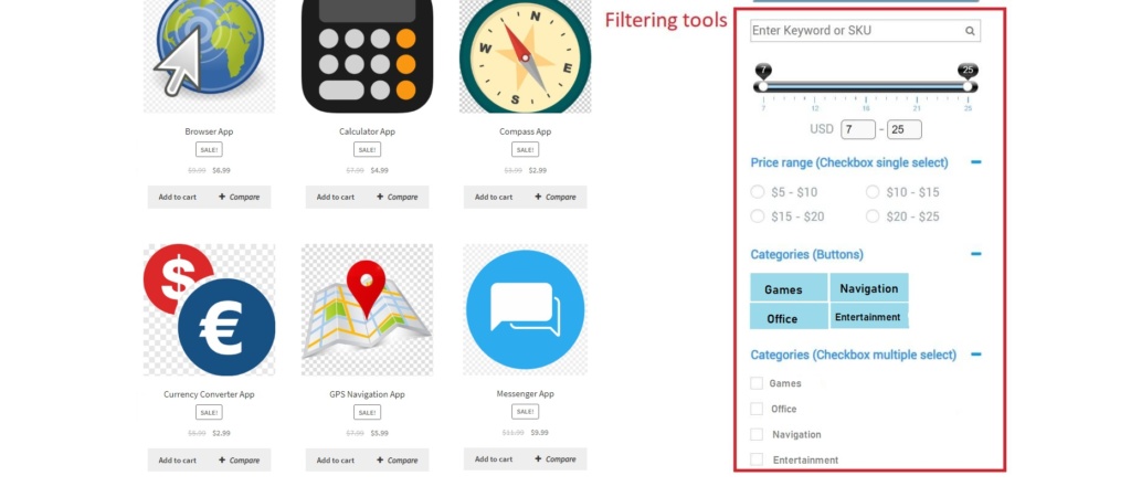 Wordpress product filter plugin is a simple and reliable sorting tool for digital store