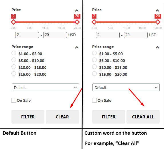 Custom button clear all
