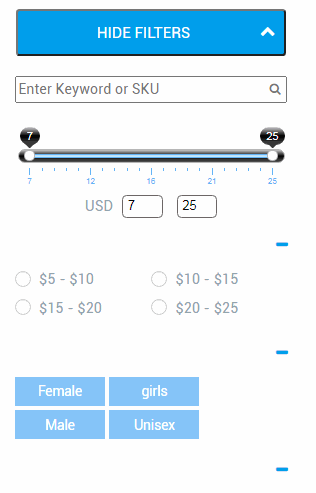 Hide Filters Button
