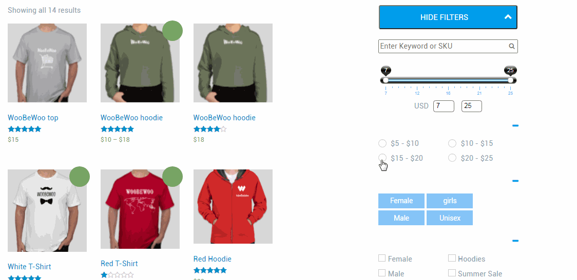 Recount block Content tab
