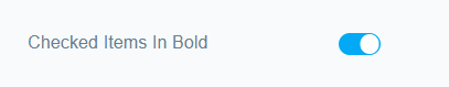 Checked in bold