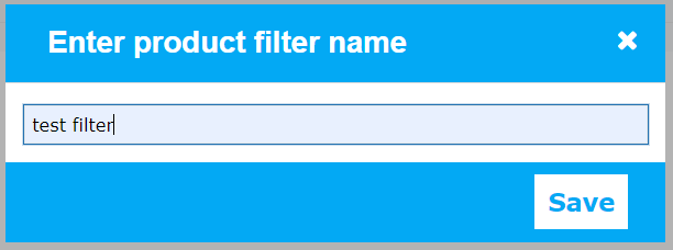 Enter filter name