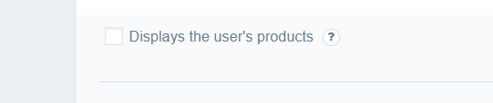 Display user's products