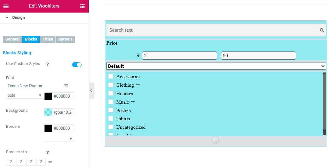 Product Filter and Elementor Compatibility