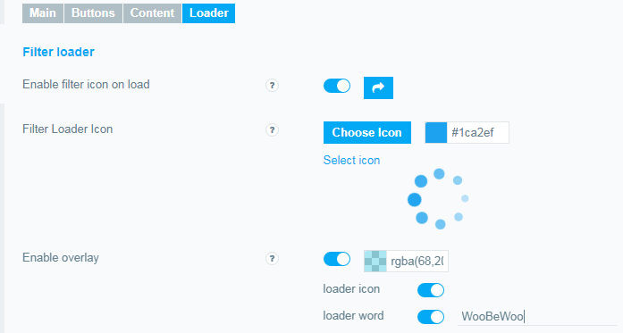 Loader Options tab