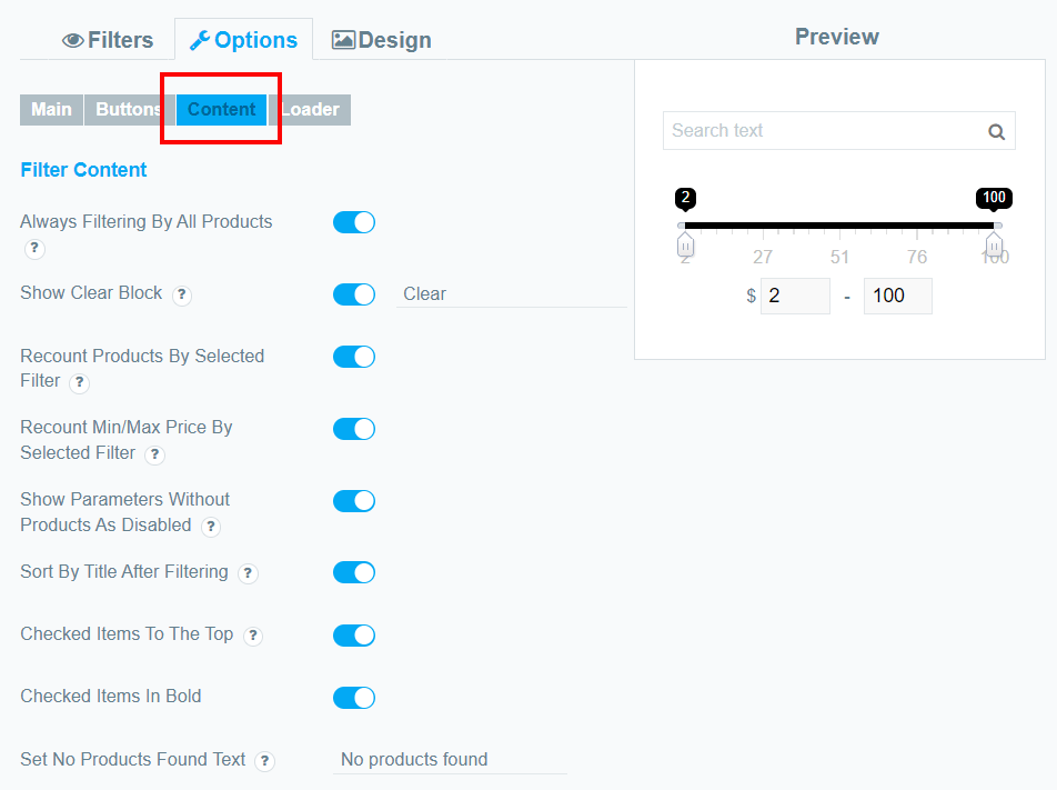Content Tab