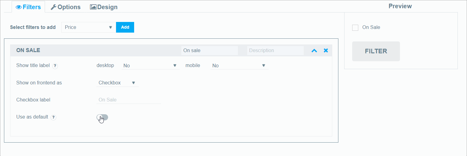 On sale status