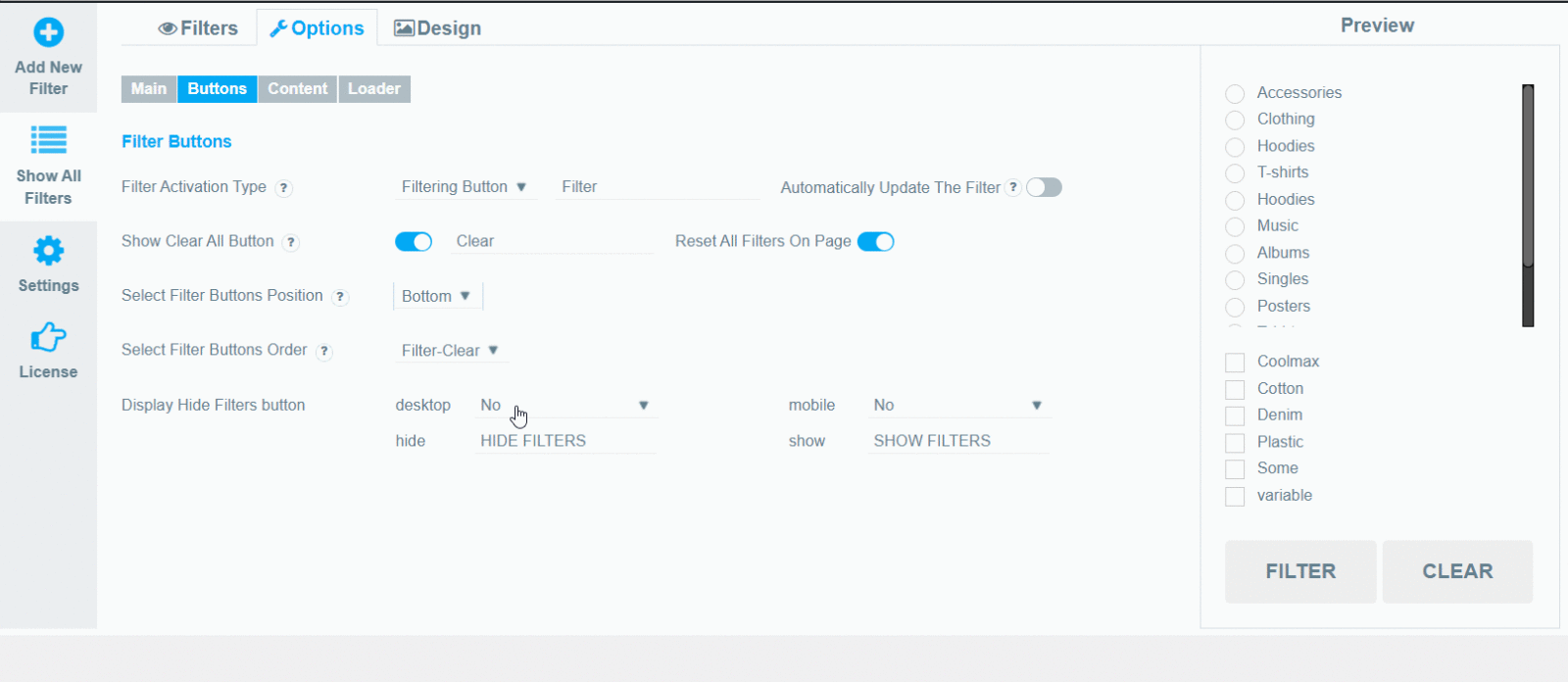 Show/Hide button