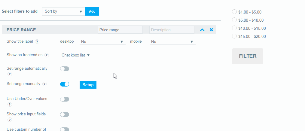 Show on frontend as.