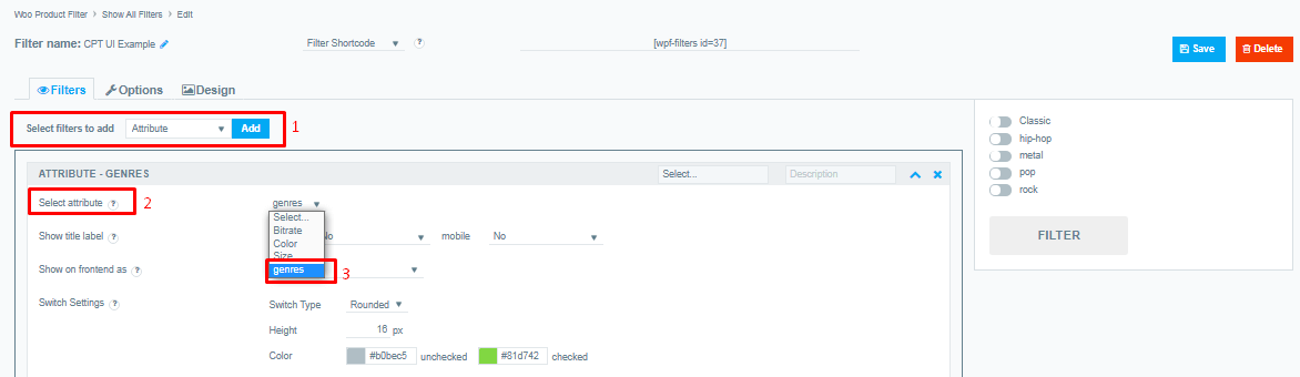 Add filter Attribute