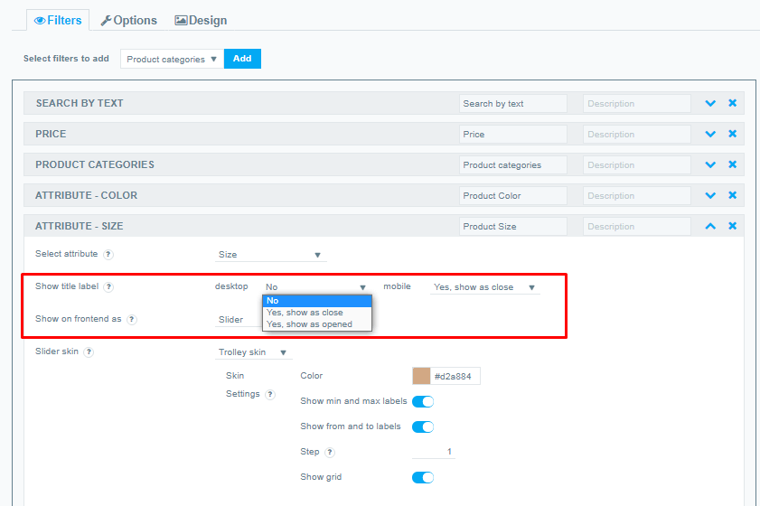 Create Product Filter