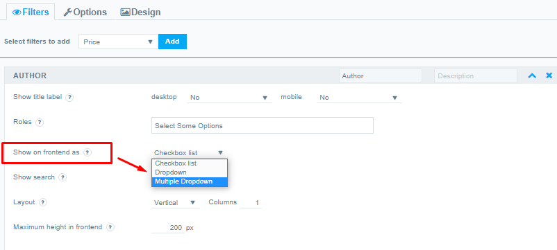 multiple filter by AUTHOR 