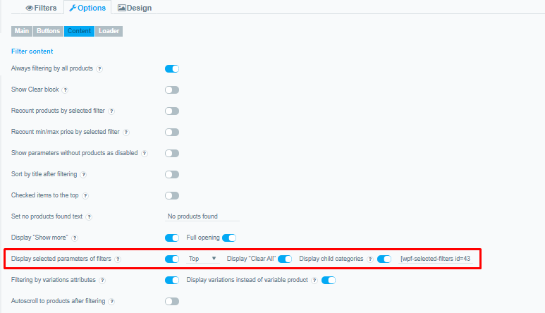 Selected filters are not highlighted