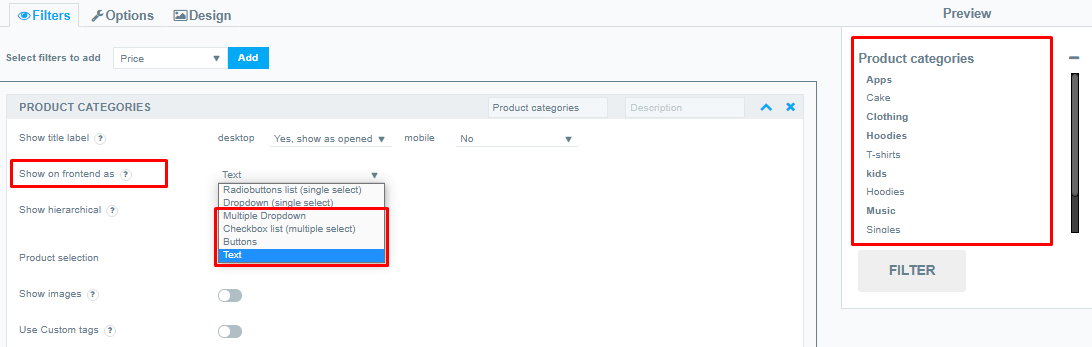 multiple PRODUCT CATEGORIES 