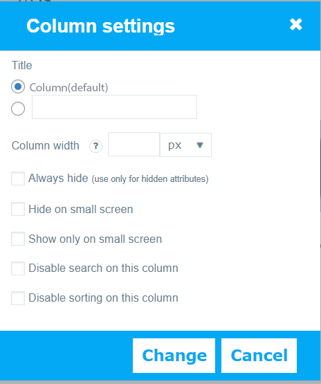 Column Settings
