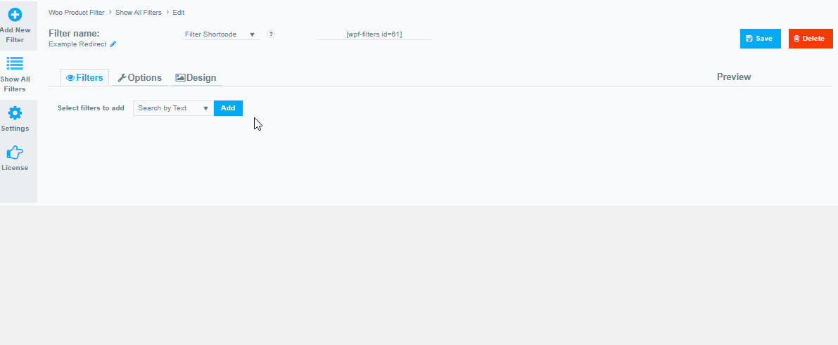 Settings Radirect Option