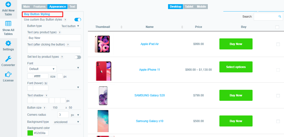 Buy button Styling