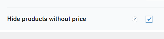 Hide products without price