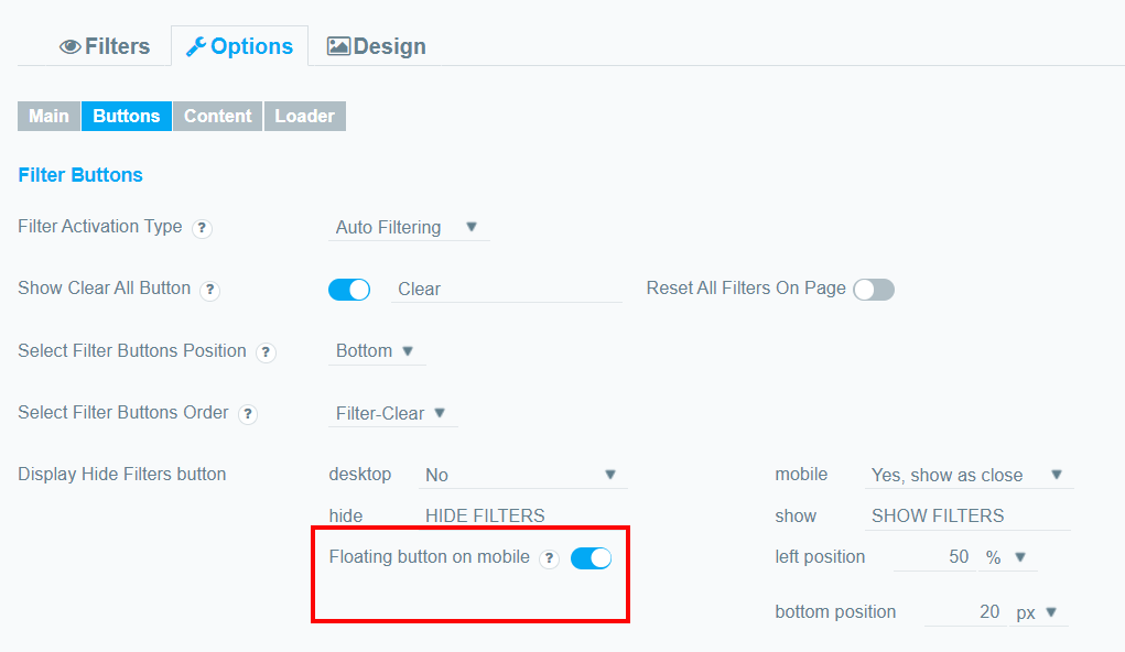 Floating button