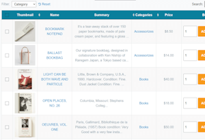 order form product table woocommerce