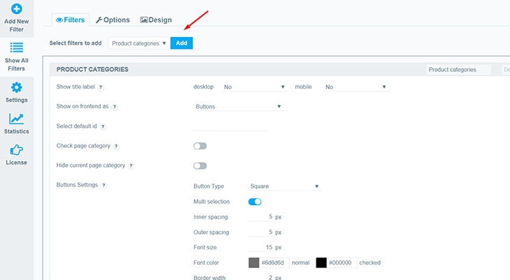Adding Product Category Filter