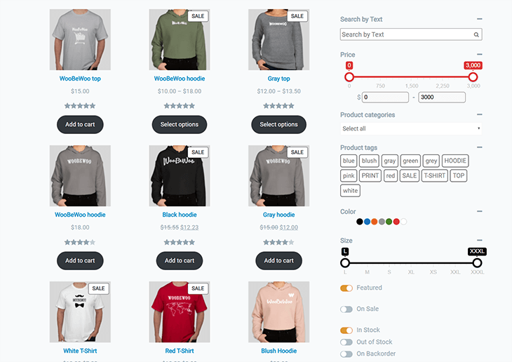 Top Features of WooCommerce filter 