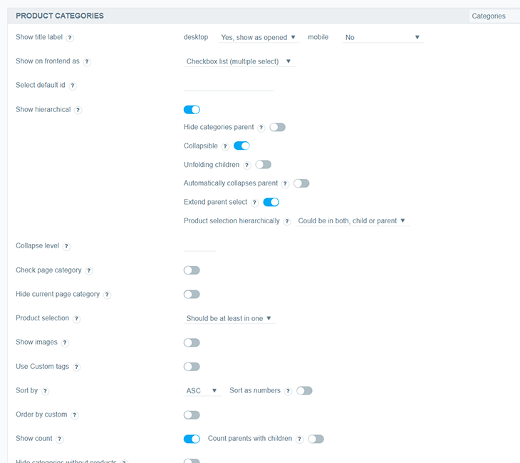 Customization features
