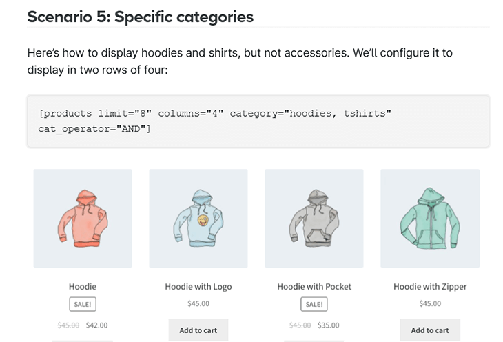 woocommerce shortcode