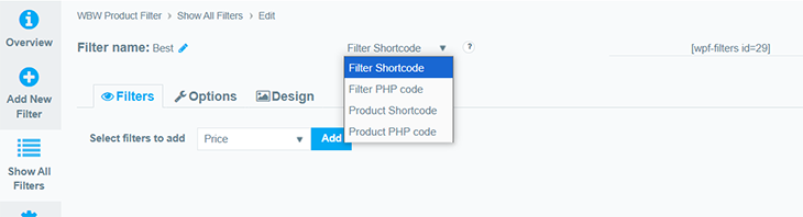 filter shortcode